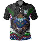 New Zealand Warriors Polo Shirt The Scream of Lightning Eyes - Indigenous Dot Ripping Effect