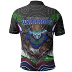 New Zealand Warriors Polo Shirt The Scream of Lightning Eyes - Indigenous Dot Ripping Effect