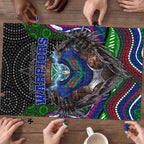 New Zealand Warriors Puzzle The Scream of Lightning Eyes - Indigenous Dot Ripping Effect