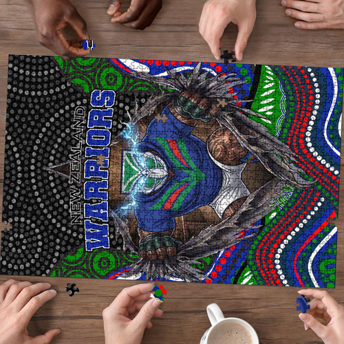 New Zealand Warriors Puzzle The Scream of Lightning Eyes - Indigenous Dot Ripping Effect