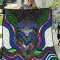 New Zealand Warriors Quilt The Scream of Lightning Eyes - Indigenous Dot Ripping Effect