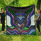 New Zealand Warriors Quilt The Scream of Lightning Eyes - Indigenous Dot Ripping Effect