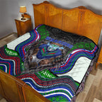 New Zealand Warriors Quilt The Scream of Lightning Eyes - Indigenous Dot Ripping Effect