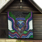 New Zealand Warriors Quilt The Scream of Lightning Eyes - Indigenous Dot Ripping Effect