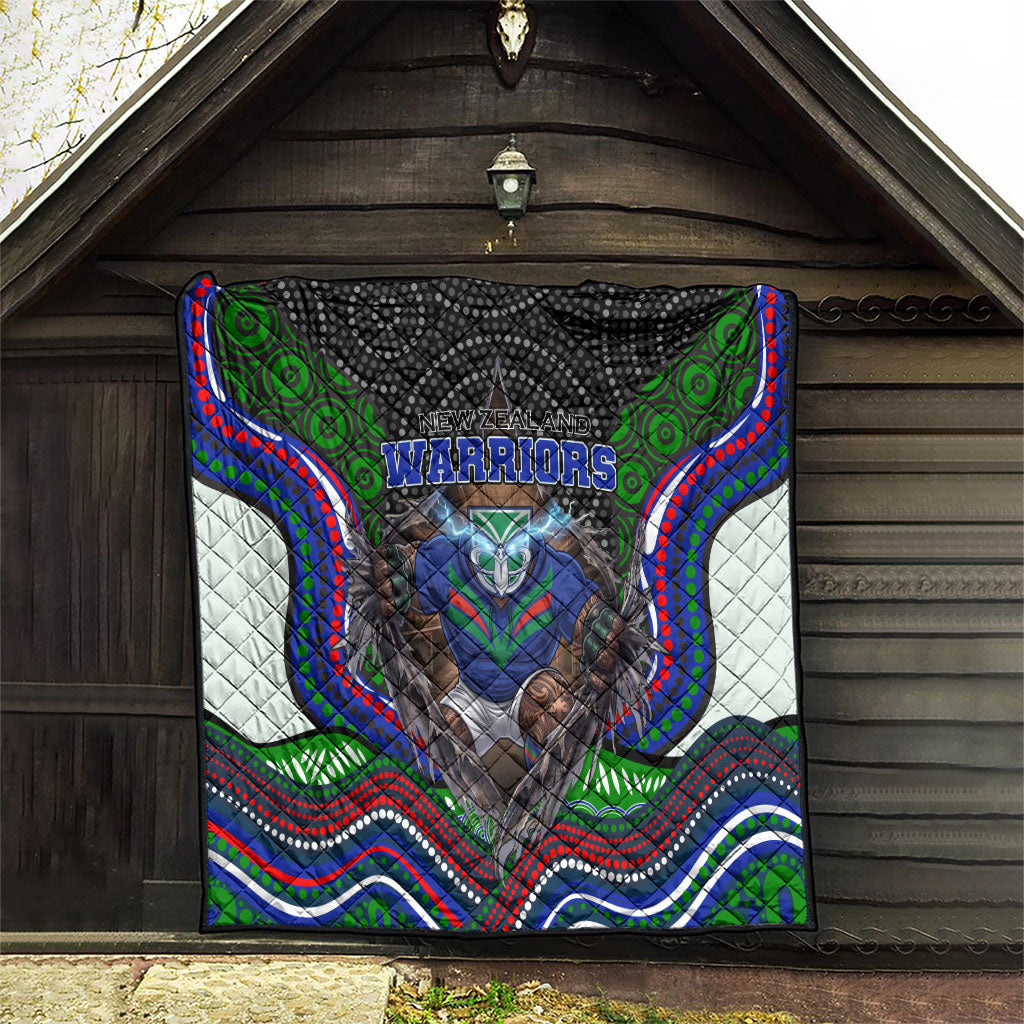 New Zealand Warriors Quilt The Scream of Lightning Eyes - Indigenous Dot Ripping Effect