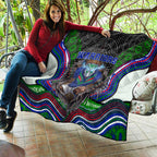 New Zealand Warriors Quilt The Scream of Lightning Eyes - Indigenous Dot Ripping Effect