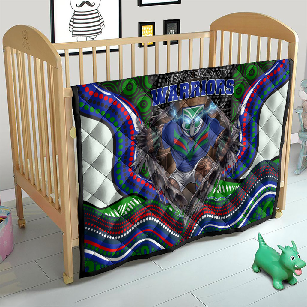 New Zealand Warriors Quilt The Scream of Lightning Eyes - Indigenous Dot Ripping Effect