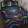 New Zealand Warriors Quilt Bed Set The Scream of Lightning Eyes - Indigenous Dot Ripping Effect