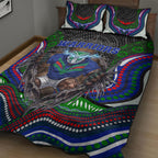 New Zealand Warriors Quilt Bed Set The Scream of Lightning Eyes - Indigenous Dot Ripping Effect