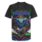 New Zealand Warriors Rugby Jersey The Scream of Lightning Eyes - Indigenous Dot Ripping Effect