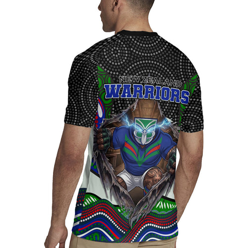 New Zealand Warriors Rugby Jersey The Scream of Lightning Eyes - Indigenous Dot Ripping Effect