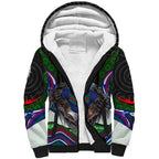 New Zealand Warriors Sherpa Hoodie The Scream of Lightning Eyes - Indigenous Dot Ripping Effect