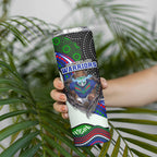 New Zealand Warriors Skinny Tumbler The Scream of Lightning Eyes - Indigenous Dot Ripping Effect