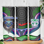 New Zealand Warriors Skinny Tumbler The Scream of Lightning Eyes - Indigenous Dot Ripping Effect
