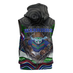 New Zealand Warriors Sleeveless Hoodie The Scream of Lightning Eyes - Indigenous Dot Ripping Effect