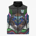 New Zealand Warriors Sleeveless Puffer Jacket The Scream of Lightning Eyes - Indigenous Dot Ripping Effect