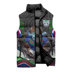 New Zealand Warriors Sleeveless Puffer Jacket The Scream of Lightning Eyes - Indigenous Dot Ripping Effect