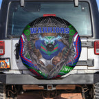 New Zealand Warriors Spare Tire Cover The Scream of Lightning Eyes - Indigenous Dot Ripping Effect