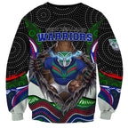 New Zealand Warriors Sweatshirt The Scream of Lightning Eyes - Indigenous Dot Ripping Effect