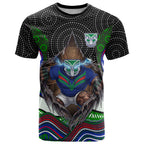 New Zealand Warriors T Shirt The Scream of Lightning Eyes - Indigenous Dot Ripping Effect