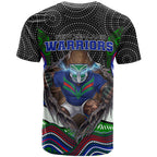 New Zealand Warriors T Shirt The Scream of Lightning Eyes - Indigenous Dot Ripping Effect