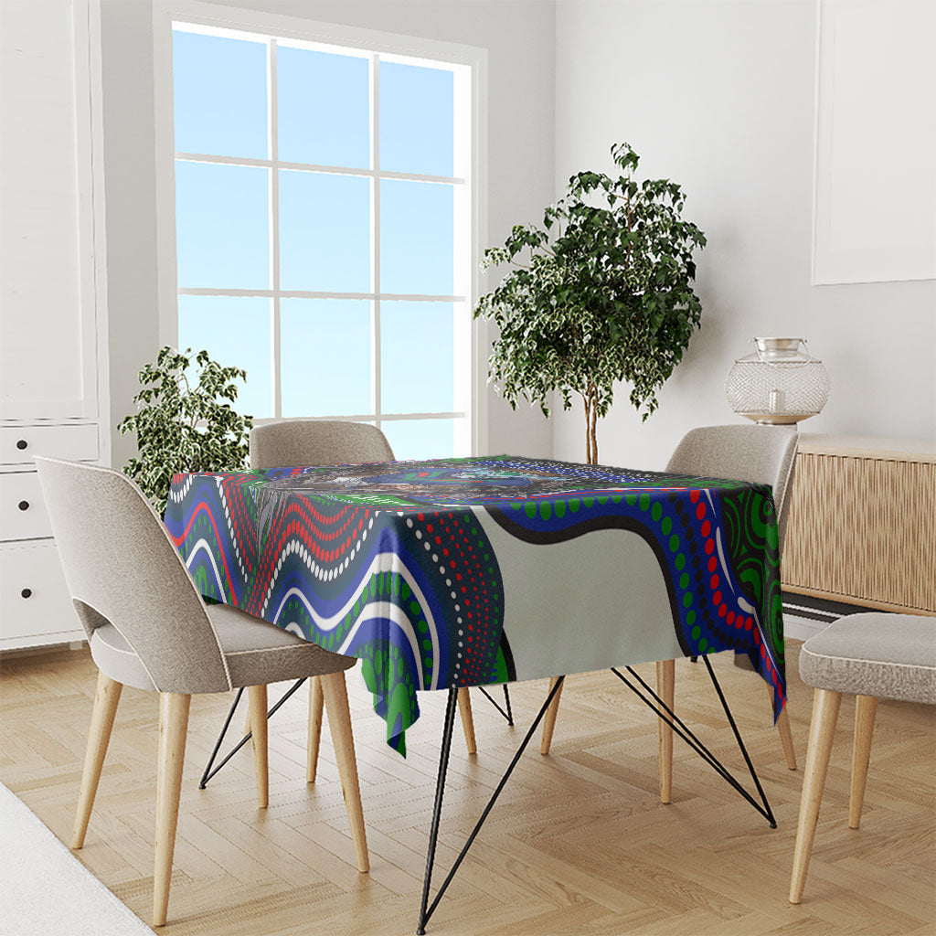 New Zealand Warriors Tablecloth The Scream of Lightning Eyes - Indigenous Dot Ripping Effect