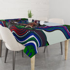 New Zealand Warriors Tablecloth The Scream of Lightning Eyes - Indigenous Dot Ripping Effect