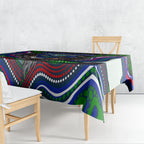 New Zealand Warriors Tablecloth The Scream of Lightning Eyes - Indigenous Dot Ripping Effect