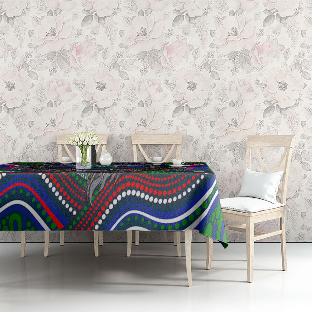 New Zealand Warriors Tablecloth The Scream of Lightning Eyes - Indigenous Dot Ripping Effect