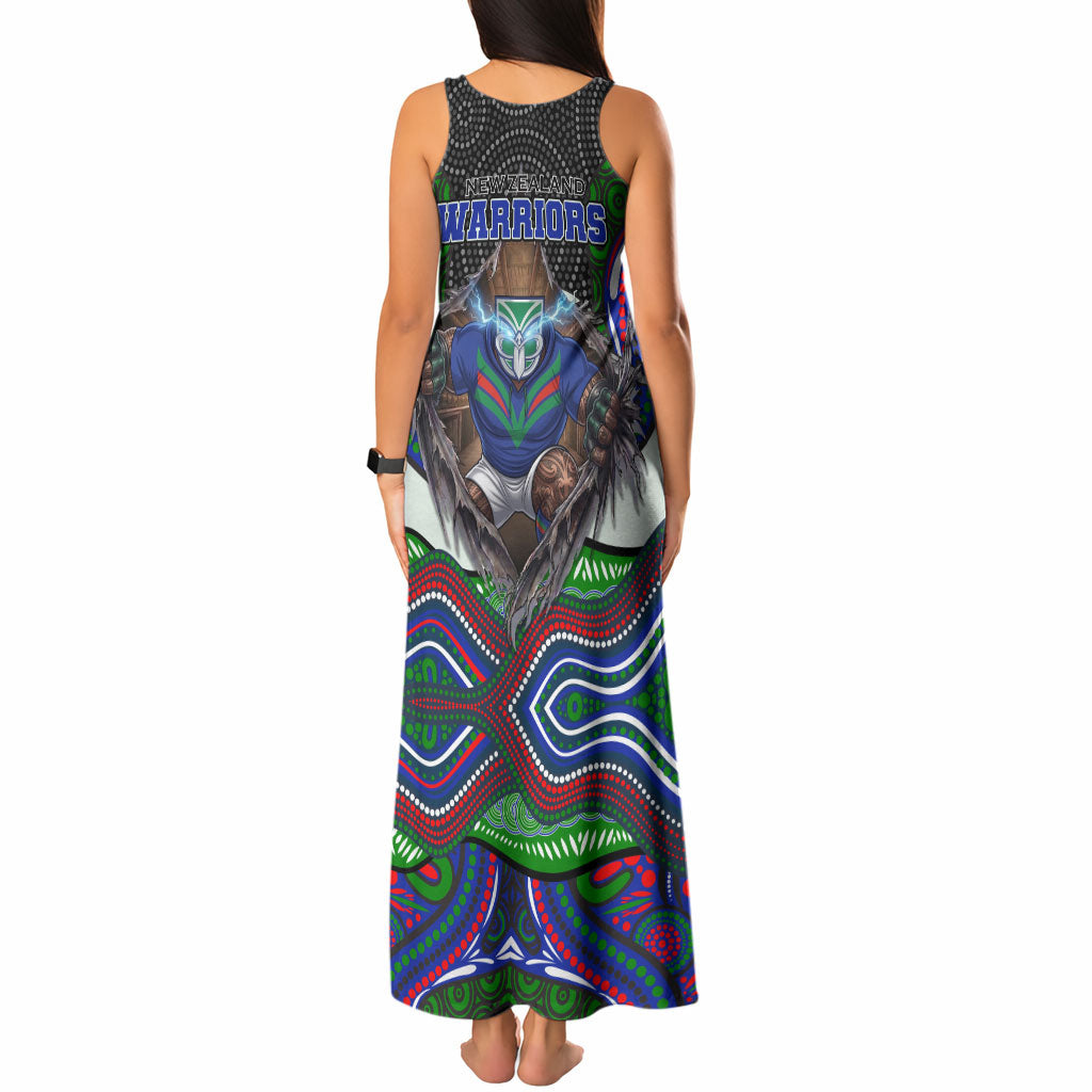 New Zealand Warriors Tank Maxi Dress The Scream of Lightning Eyes - Indigenous Dot Ripping Effect