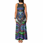 New Zealand Warriors Tank Maxi Dress The Scream of Lightning Eyes - Indigenous Dot Ripping Effect