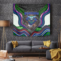 New Zealand Warriors Tapestry The Scream of Lightning Eyes - Indigenous Dot Ripping Effect