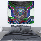 New Zealand Warriors Tapestry The Scream of Lightning Eyes - Indigenous Dot Ripping Effect