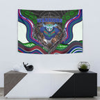 New Zealand Warriors Tapestry The Scream of Lightning Eyes - Indigenous Dot Ripping Effect