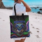 New Zealand Warriors Tote Bag The Scream of Lightning Eyes - Indigenous Dot Ripping Effect