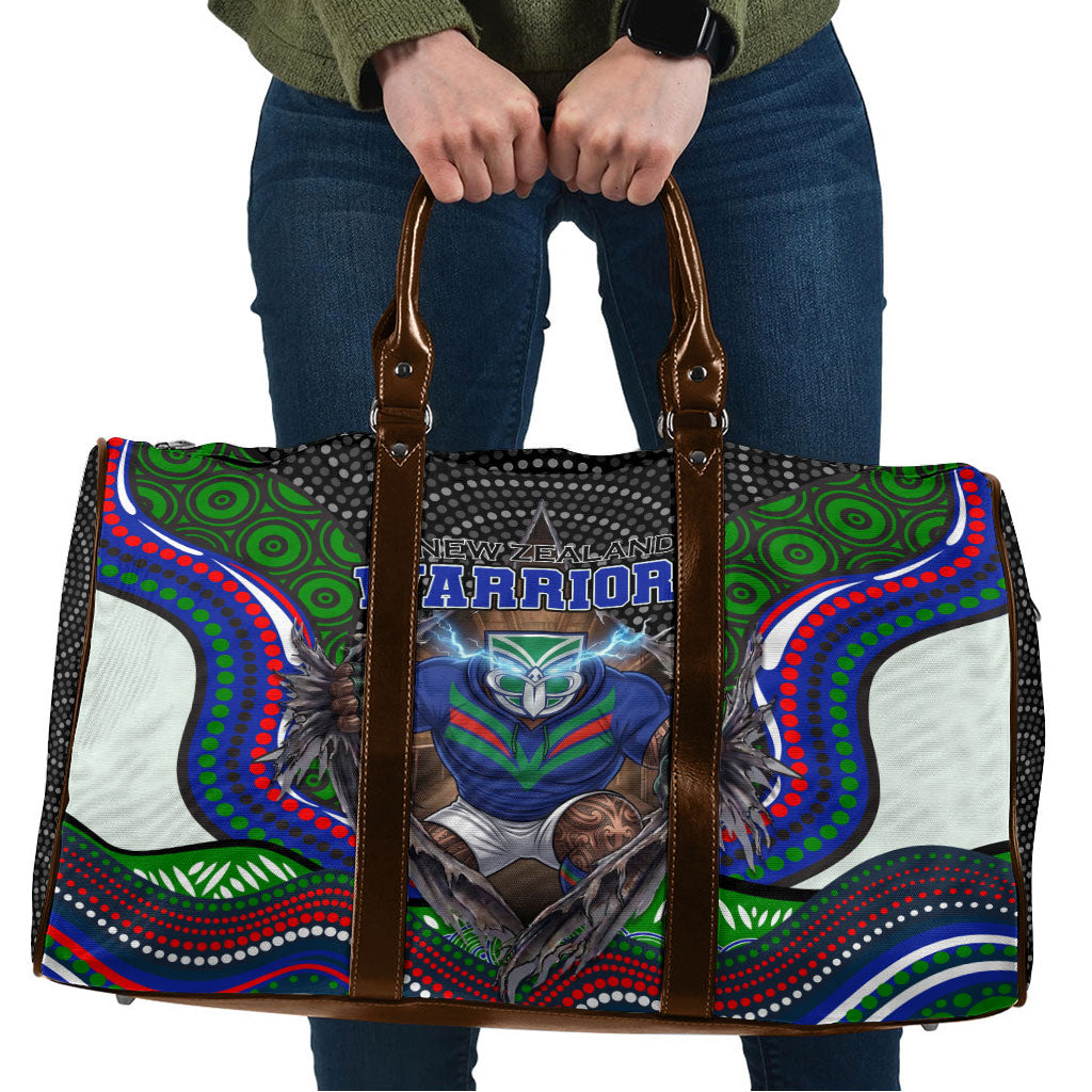 New Zealand Warriors Travel Bag The Scream of Lightning Eyes - Indigenous Dot Ripping Effect