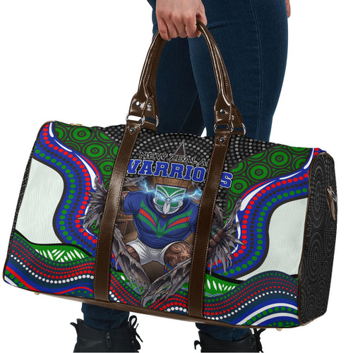New Zealand Warriors Travel Bag The Scream of Lightning Eyes - Indigenous Dot Ripping Effect
