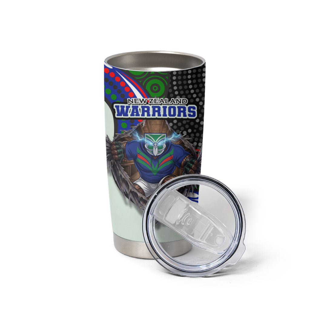 New Zealand Warriors Tumbler Cup The Scream of Lightning Eyes - Indigenous Dot Ripping Effect