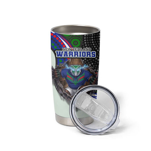 New Zealand Warriors Tumbler Cup The Scream of Lightning Eyes - Indigenous Dot Ripping Effect