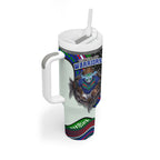 New Zealand Warriors Tumbler With Handle The Scream of Lightning Eyes - Indigenous Dot Ripping Effect