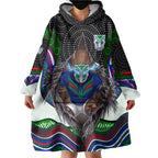 New Zealand Warriors Wearable Blanket Hoodie The Scream of Lightning Eyes - Indigenous Dot Ripping Effect