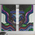 New Zealand Warriors Window Curtain The Scream of Lightning Eyes - Indigenous Dot Ripping Effect
