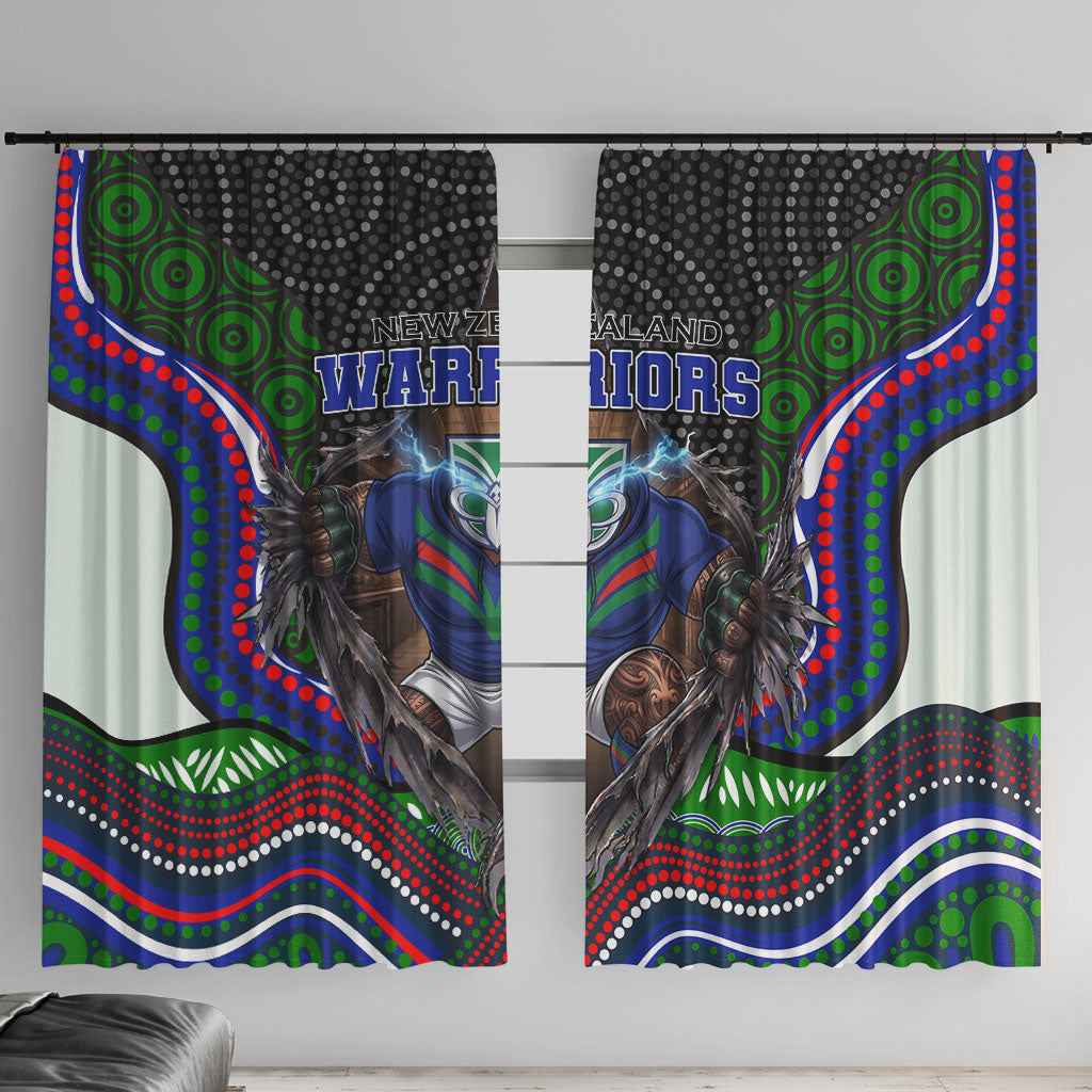 New Zealand Warriors Window Curtain The Scream of Lightning Eyes - Indigenous Dot Ripping Effect