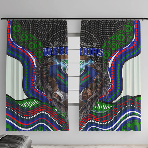 New Zealand Warriors Window Curtain The Scream of Lightning Eyes - Indigenous Dot Ripping Effect