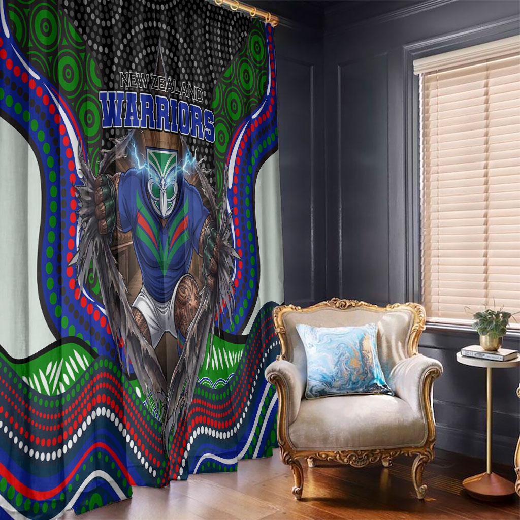New Zealand Warriors Window Curtain The Scream of Lightning Eyes - Indigenous Dot Ripping Effect