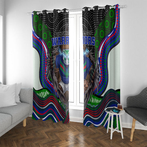 New Zealand Warriors Window Curtain The Scream of Lightning Eyes - Indigenous Dot Ripping Effect