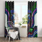 New Zealand Warriors Window Curtain The Scream of Lightning Eyes - Indigenous Dot Ripping Effect