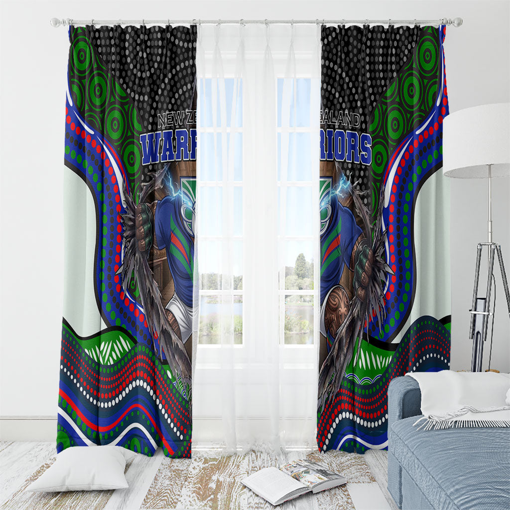 New Zealand Warriors Window Curtain The Scream of Lightning Eyes - Indigenous Dot Ripping Effect