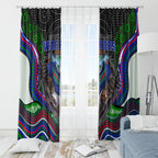 New Zealand Warriors Window Curtain The Scream of Lightning Eyes - Indigenous Dot Ripping Effect