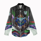 New Zealand Warriors Women Casual Shirt The Scream of Lightning Eyes - Indigenous Dot Ripping Effect